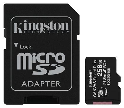 Canvas Select Plus microSDXC 256GB Class 10 U3 V30 A1 UHS-I με αντάπτορα Kingston