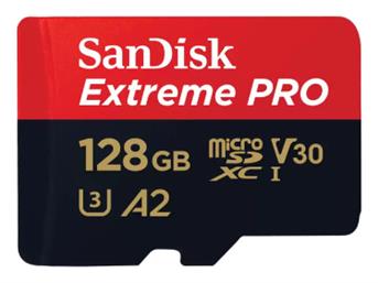 Extreme Pro microSDXC 128GB Class 10 U3 V30 A2 UHS-I με αντάπτορα SDSQXCD-128G-GN6MA Sandisk από το e-shop